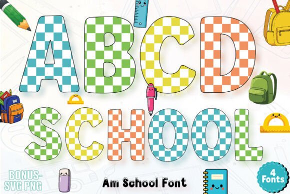 Am School: Vibrant Fonts for Creative Classroom Projects
