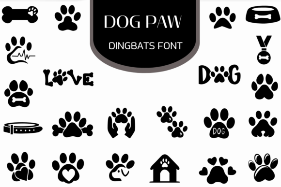 Dog Paw Font: A Charming Dingbats Typeface for Creative Projects